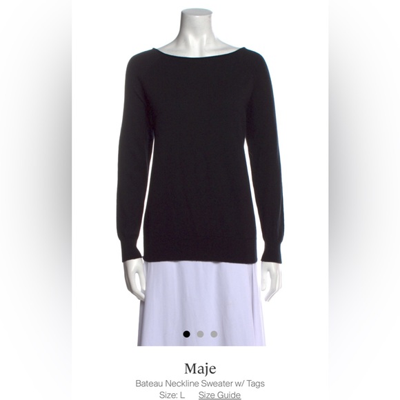 Maje Beautiful neck  line sweater with chains  “ removable” on the back - Picture 2 of 3